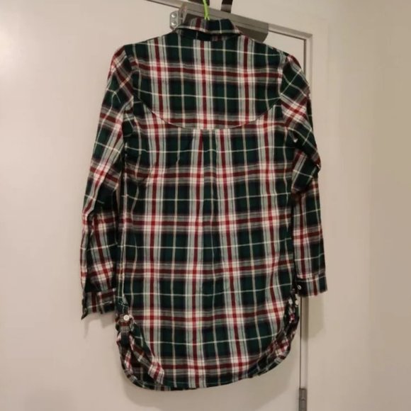 Green Plaid Long Shirt - Picture 4 of 4